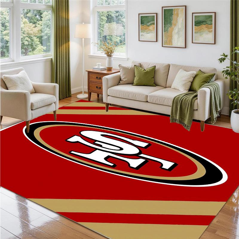 San Francisco 49ers Design Kristall-Samt-Teppich Weiche Dekorationsmatte für Schlafzimmer Eingang