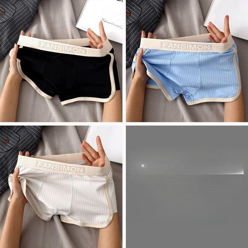 3 st Herrars Sömlösa Boxershorts Herrkalsonger Is-Silke Kalsonger Bekväma Underkläder U Konvex Kalsonger