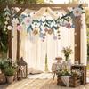 Double Sided Flower Leaves Garland Spring Theme Floral Hanging Flag  Festival Celebration