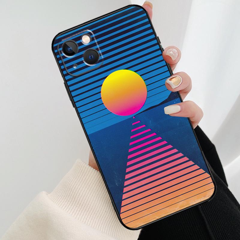 Neon Retrowave 80s Vintage Art Phone Case For iPhone 17 Pro Max 16 15 14 11 12 13 Pro Max Mini 15 16 Plus 16e 17 Air Cover