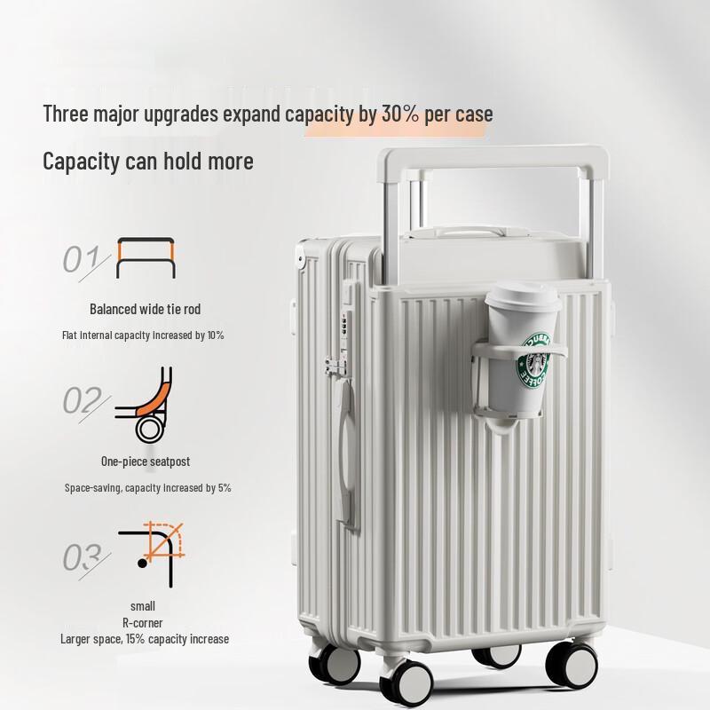 Wide Pull-Rod Expandable Travel Suitcase 26 inch