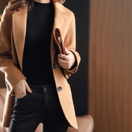 Women Winter Coat Solid Color Loose Lapel Thicken Cardigan Keep Warm Long