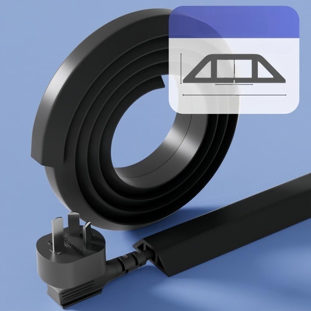 1pc 1m/2m/3metersX4cm Floor Cord Cover for Wire Self Adhesive Cable Cavity Management PVC Cord Power Floor Wire Protector Cover