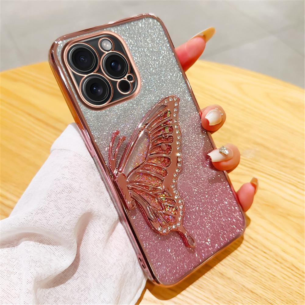 Quicksand Butterfly Glitter Plating Phone Cases For Samsung Galaxy A12 A13 A23 A33 A53 A73 A32 A52S A52 A72 Soft Silicone Cover