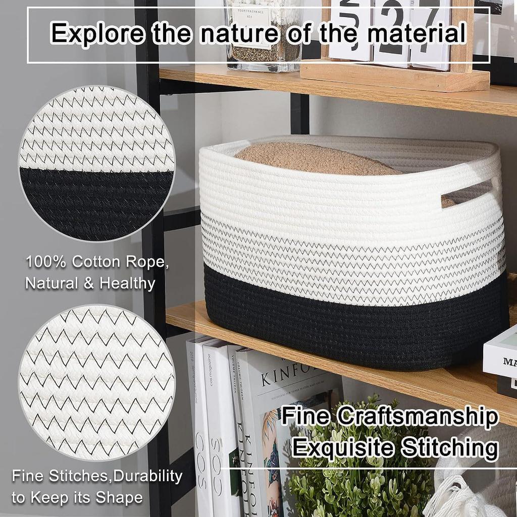 Cotton Rope Woven Basket: Desktop Organizer & Toy Storage