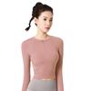 High-Elastic Waist Long Sleeve Nude Yoga Top for Running and Fitness