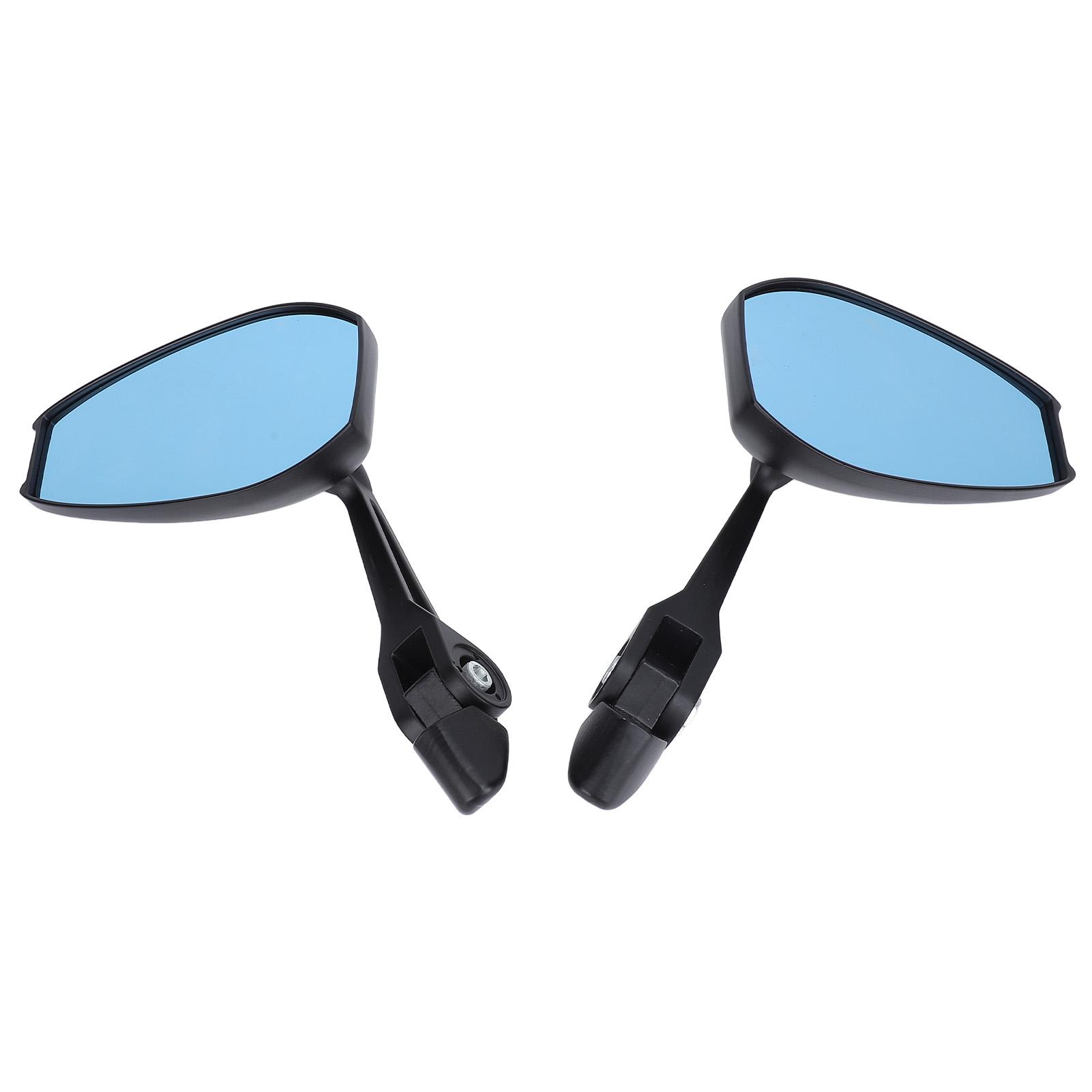 

Мотоциклетные зеркала на руль из алюминиевого сплава с синими линзами, регулируемые на 360 градусов, антибликовые, заднего вида