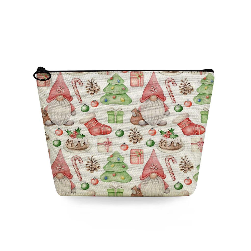 Women Christmas Snowman Print Cosmetic Bag Toiletries Organize Travel Storage Case  6367