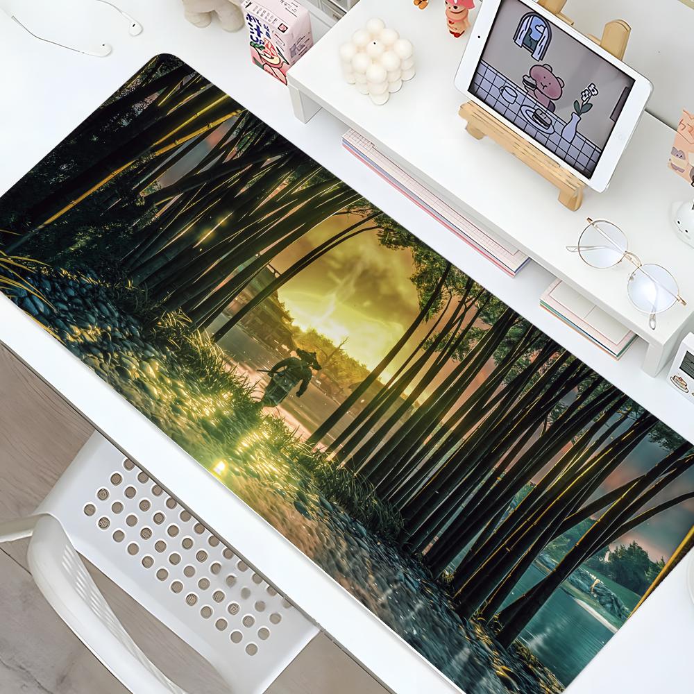 Ghost Of Tsushima Mouse Pad Gaming Locking Edge Big Computer Gamer Large Rubber Art Mousepad Desk Decor Laptop Desk Mat