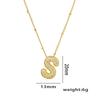 18K Gold-Plated Copper Necklace with Micro-Inlaid Zirconia & 26 Letter Pendant - Classic and Versatile European-American Jewelry