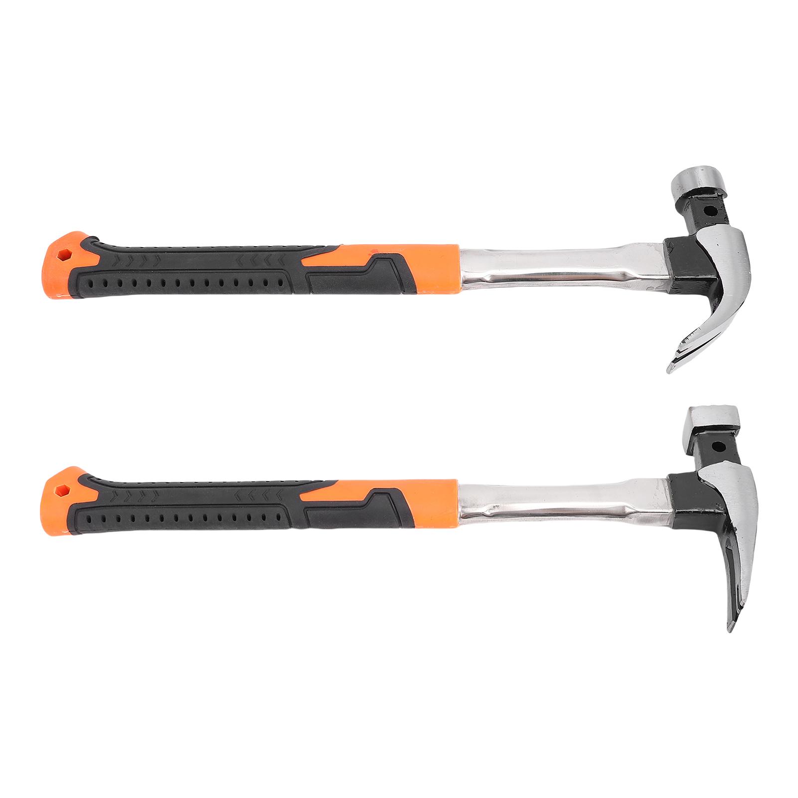 

Camping Hammer Iron Stainless Steel Ergonomic Handle Multifunctional Magnetic Tent Stake Remover Ham Round Head
