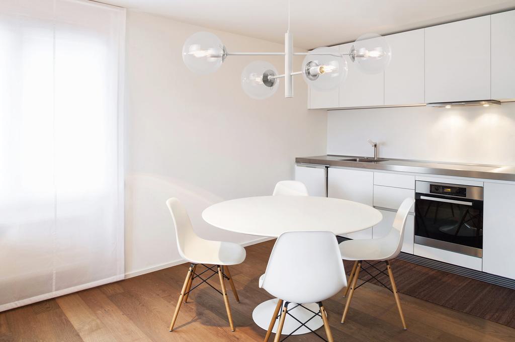 Vicenza Hanging Lamp White-Chrome 4-Flat Clear Lamp E14