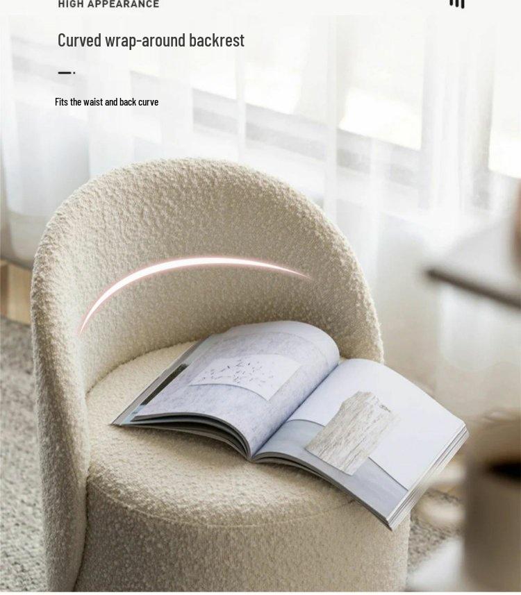 Same-Day Ship Rotating Dressing Stool: Minimalist Girl's Bedroom Makeup/Nail Art Chair with Backrest