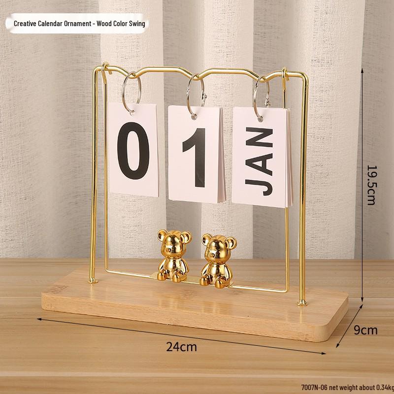 Simple Wood Flip Calendar: Perpetual Desk Ornament & Photo Prop