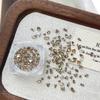 50Pcs Caramel Brown Mini Zircon Nail  Waterdrop/Round/Square/Triangle/Heart Nail Gemstones Glitter Nail Diamond Decor