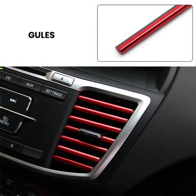 New 10PCS Car Accessories Red PVC Air Conditioner Air Outlet Decoration Strip Cover