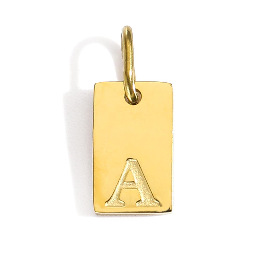 Gold-Plated Alphabet Pendant Accessories – 26 English Letters Stainless Steel for DIY Jewelry