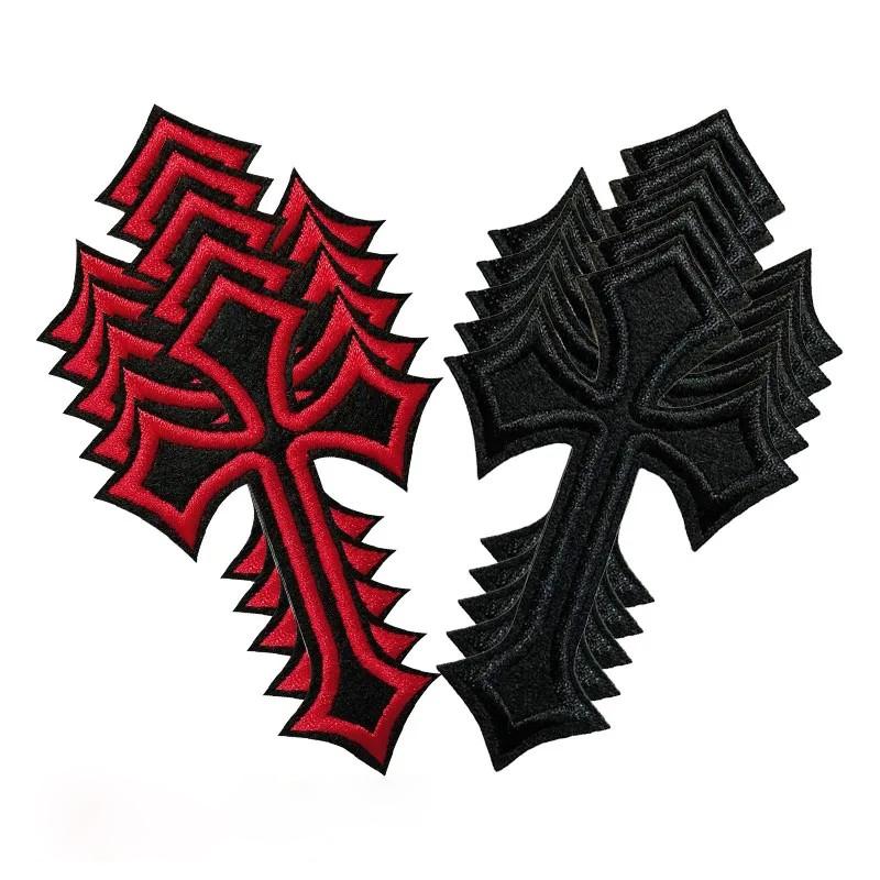 10 ks Černobílé Křížové Vyšívané Nášivky Aplikace Oblečení Nášivka Dekorace