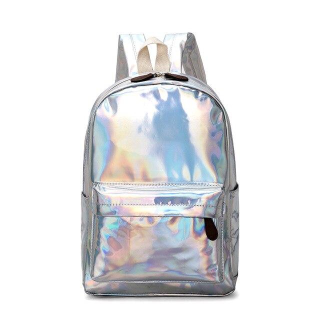 silver leather backpack