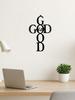 1pc "God Is Good" Metal Cross Wall Art, Black Religious Decor for Home