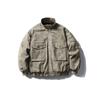 QIYOU Winter 2025 American Retro Stand Collar Cotton Jacket with Large Pockets