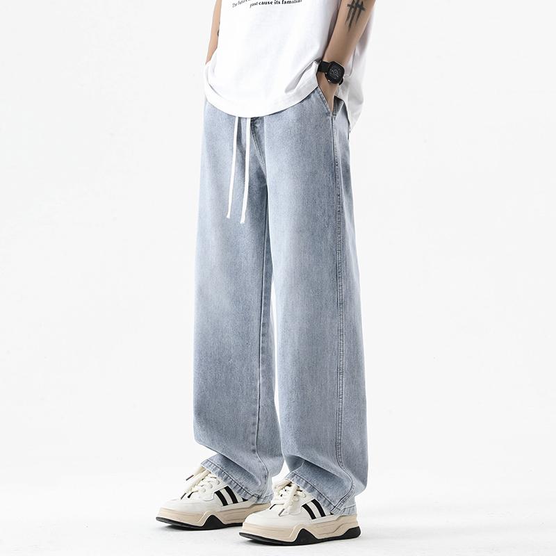 Men Black Jeans New Spring And Autumn Men Pants Wide-Leg Pants Men Casual Straight-Leg Trousers