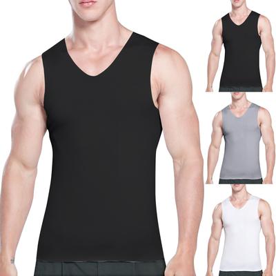 Erkek Yaz Buz İpek Traceless İnce Nefes Alabilen Renkli V Yaka Kolsuz Üst