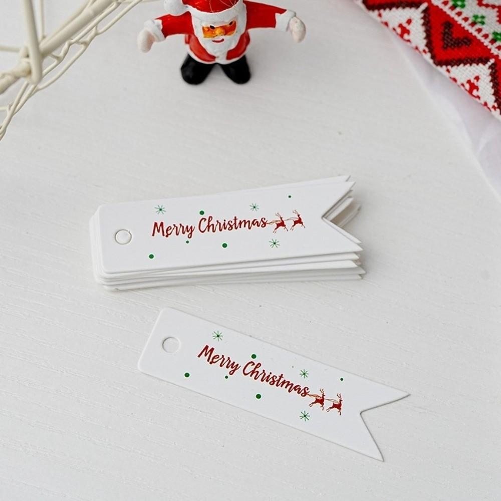 Festive DIY Craft Christmas Hang Tags Hangable Design Pre-Punched Xmas Paper Greeting Cards Paper Gift Tags Party Decor