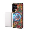 Samsung S26 Ultra Floral Magnetic Leather Case with Card Slot - Fits S23, S24 FE, S25