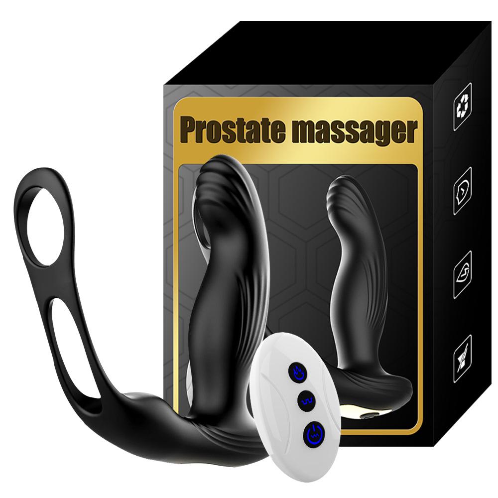 Prostata-Massagegerät & Doppelring-Analplug-Vibrator mit Heizung für Männer