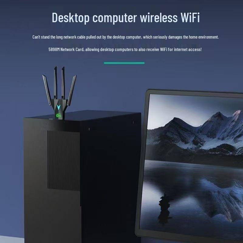 Dual-Band USB WiFi Adapter: 5G Signal, Driver-Free, Gigabit Receiver and Transmitter