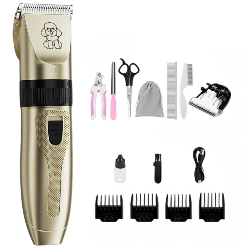 Quiet Motor Pet Hair Cutter Multipurpose Grooming Tool Ergonomic Handle Detachable Blades for Dog Cats Trimming Styling