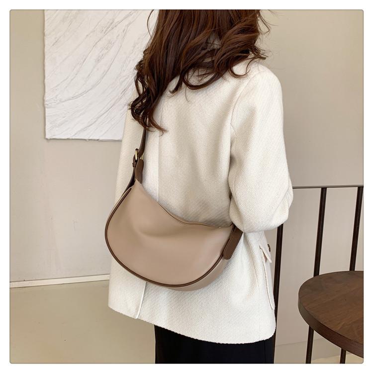 Soft Faux Leather Crescent Moon Bag for Women, Trendy 2026 Minimalist Shoulder Crossbody Purse, Korean Style Fashion Handbag
