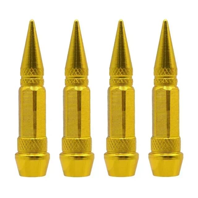 New 4pcs Long Pointed Tire Valve Caps for Automobiles and Motorcycles Tire Valve Cover Wear Parts Car Accessories