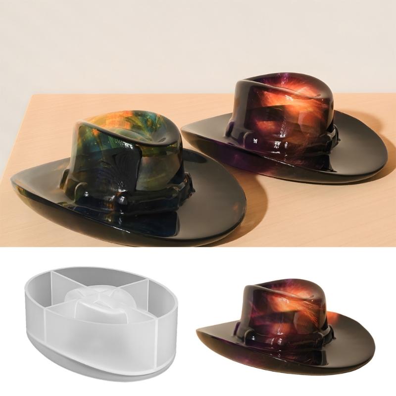 Stampo in Silicone Atossico per Cappello da Cowboy Fatto a Mano, Piattini per Gioielli e Decorazioni da Tavolo, Stampo per Cioccolato, Fondant e Resine