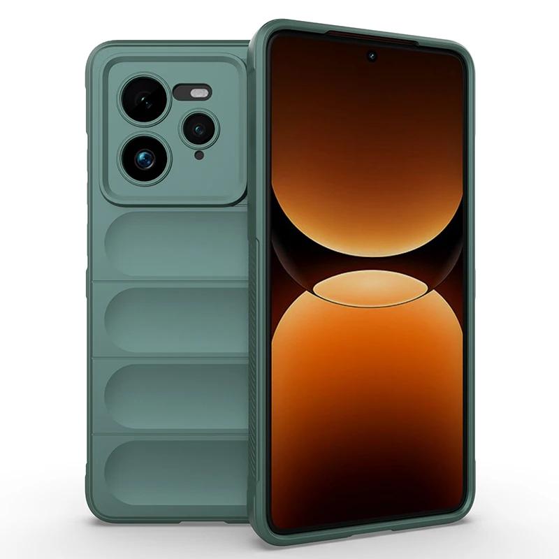 Soft Armor Phone Case For Mi Xiaomi 15 14 14T 13 13T Pro Lite Ultra Liquid Silicone AirBag Protective Coque Cover Funda