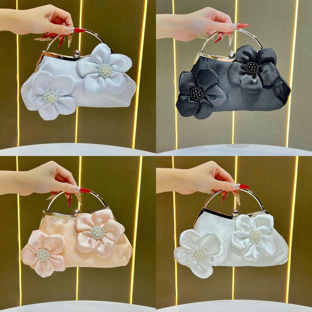Fashion Lady Flower Evening Clutch With Chain And Lock For Formal Party Decor