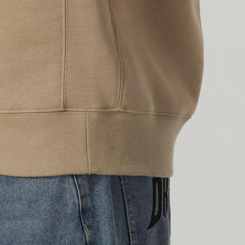 Nike Solid Color Logo Crew Neck Sweatshirt Men Tops Khaki BV2663-247