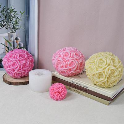 Rose Flower Ball Silicone Mold for Candles, Fondant, and Cake Decorating