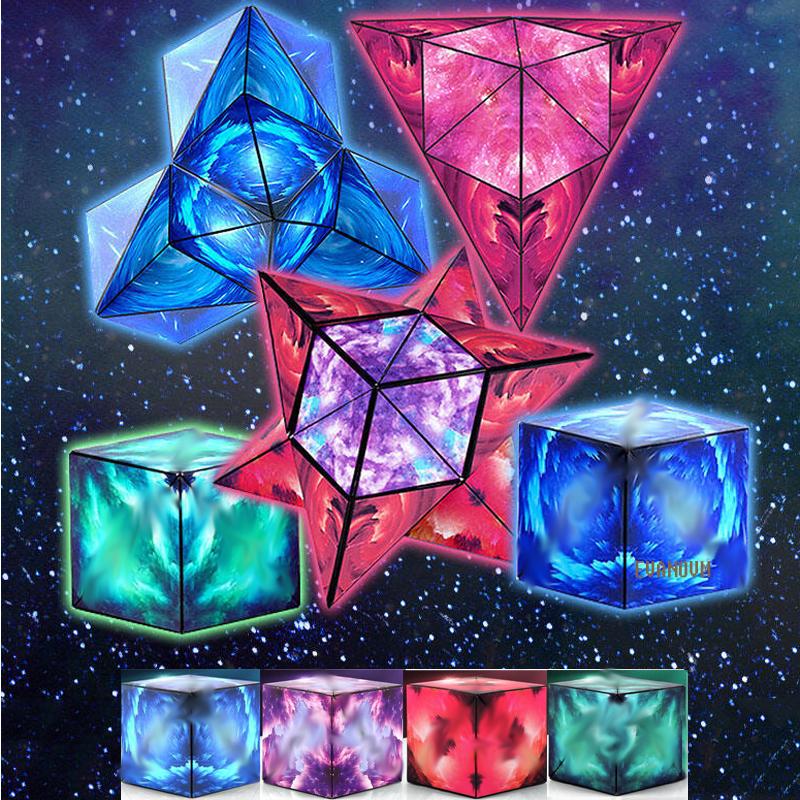 Cubo Mágico Magnético Cambiable Geométrico 3D Divertido Anti Estrés Cubo Rompecabezas de Mano Flip Juguetes Creativos para Niños Adultos Ansiedad Fidget