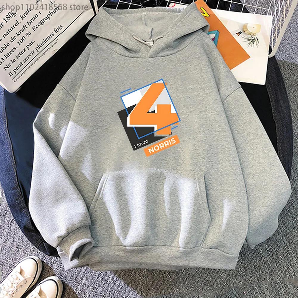 Men's Clothing F1 Hoodies Number 4 Sweatshirt Y2k Clothes Autumn Winter Women Unisex Streetwear Long Sleeve Top