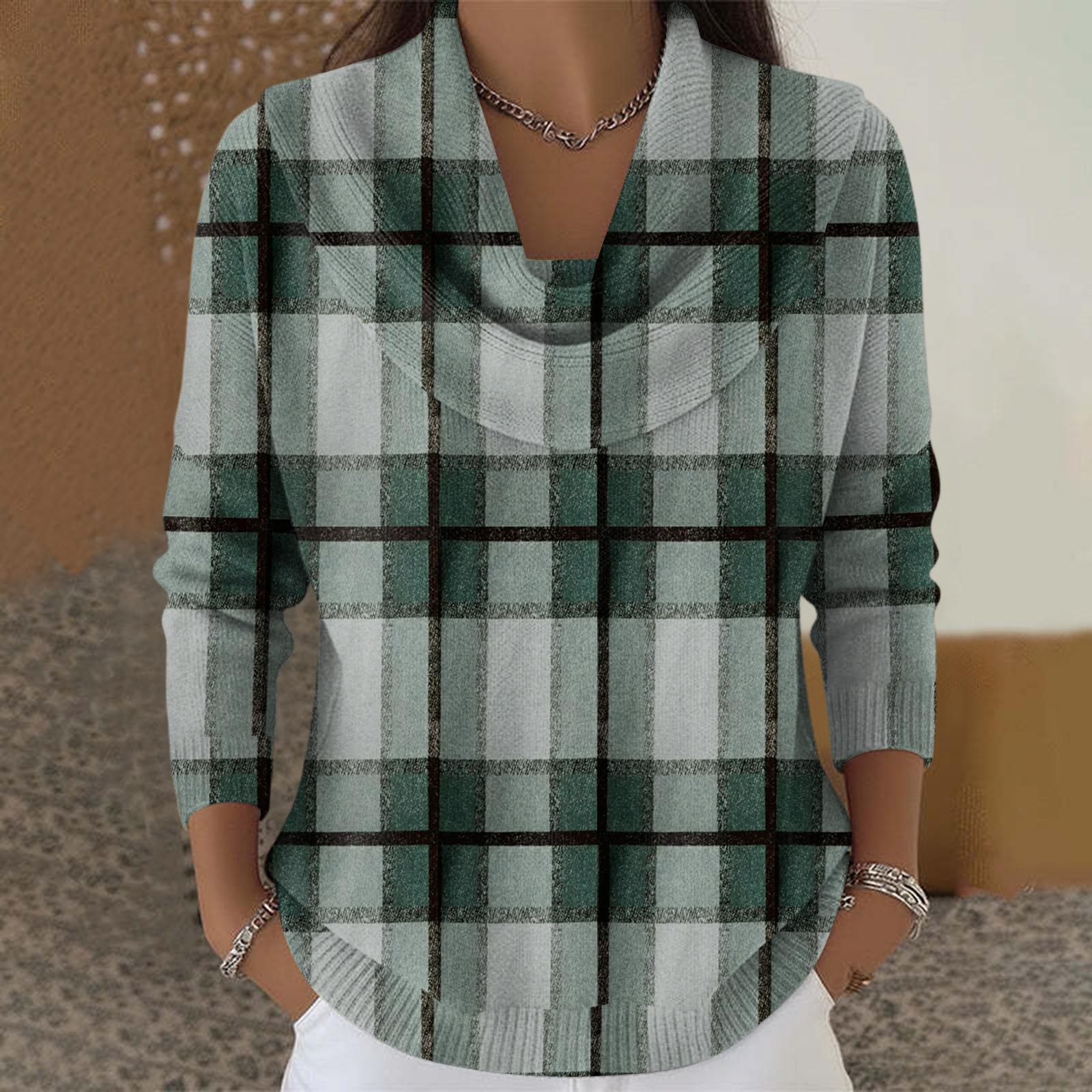 

Women s Casual And Fashionable Round Neck Long Sleeved Printed Top Sweater L