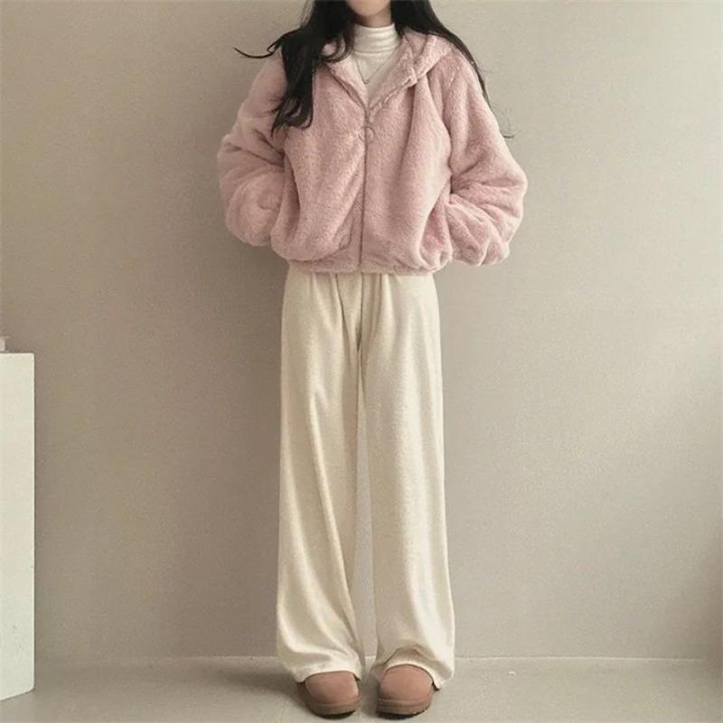 Kapuzenjacke mit lockerem Abschnitt für Damen, lässig, für Herbst und Winter, gepolstert, verdickter Reißverschluss, warmer Pullover