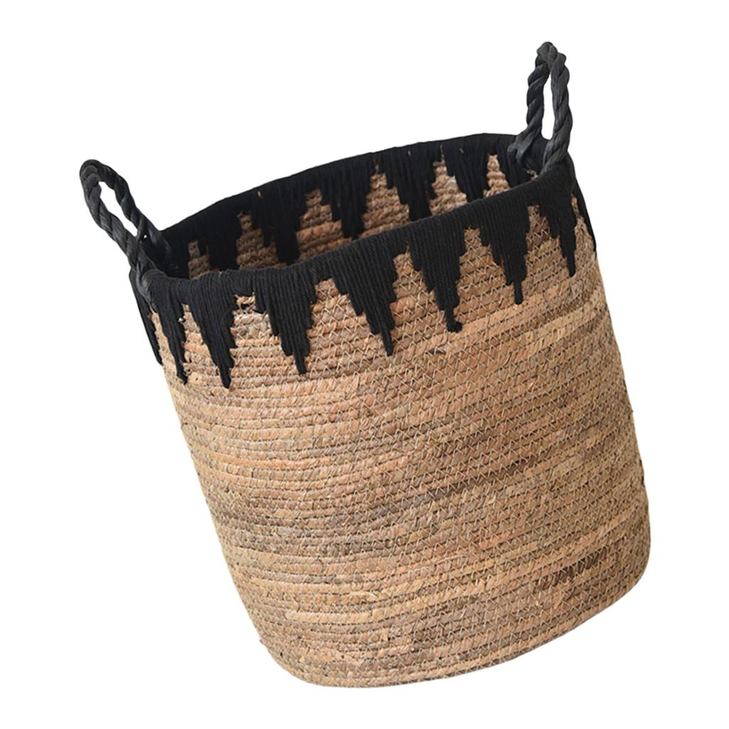 Elegant Woven Cotton Rope Basket Spacious Plant Basket Plant Holder with Handles Perfect for Any Home Setting