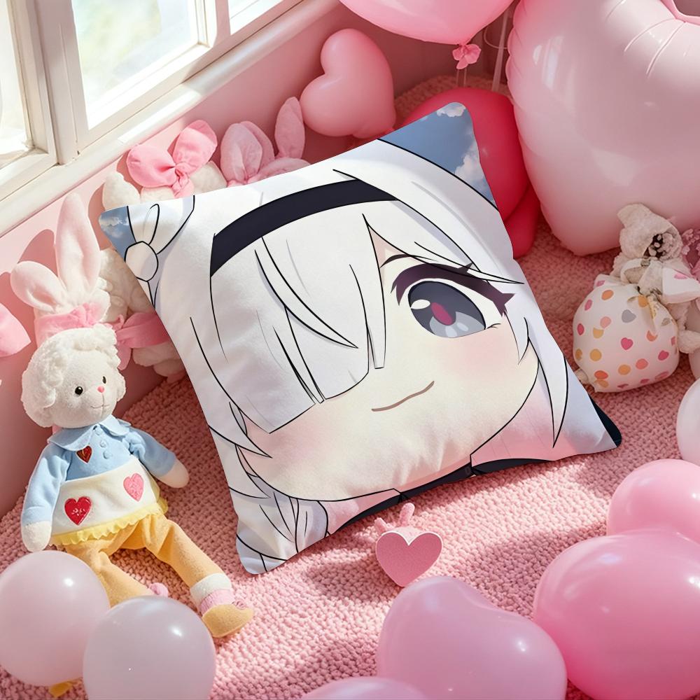 Anime Blue Archive Kawaii Girl Cushion Cover Pattern Printed Pillowcase for Living Room Sofa Cushion Cover & Bedroom Decor