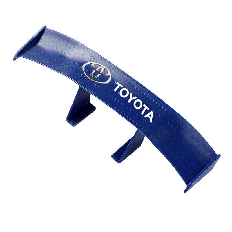 1Pcs Carbon Fiber Car Mini Rear Spoiler Mini Small Wing Model Decoration For Toyota TRD RAV4 Avensis Yaris Levin Reiz Crown Vios