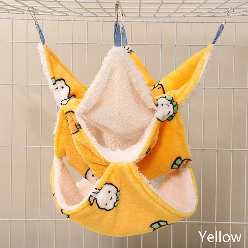 Kreativ Flanell Hamster Hängmatta Gnagare Hamster Säng Hus Trevånings Hängbar Hängmatta