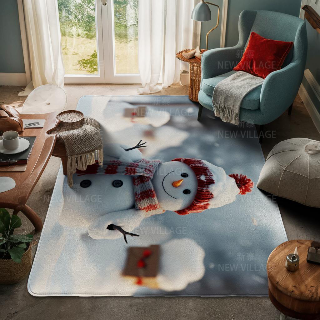 House Entrance Carpet Home Door Mat Living Room Bath Foot Bathroom Non-slip Water Absorption Rugs Bath Merry Christmas Winter
