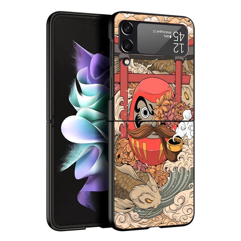 

Japanese Pub Wave Anime Arrived Phone Case For Samsung Z Flip 6 5 4 3 Galaxy ZFlip6 5G Flip5 Flip4 Black Hard Camera Protective Galaxy ZFlip 6