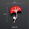Exquisite Women's Red Flower Brooch – Niche Design, High-End Suit Accessory